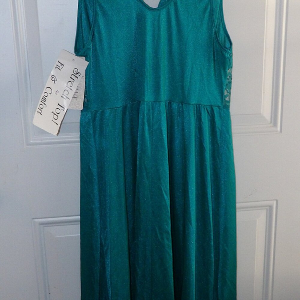 Vintage Adonna Nightgown Jade Nylon Spandex Stretch Bodice Gown Size Large NWT - Picture 7 of 7